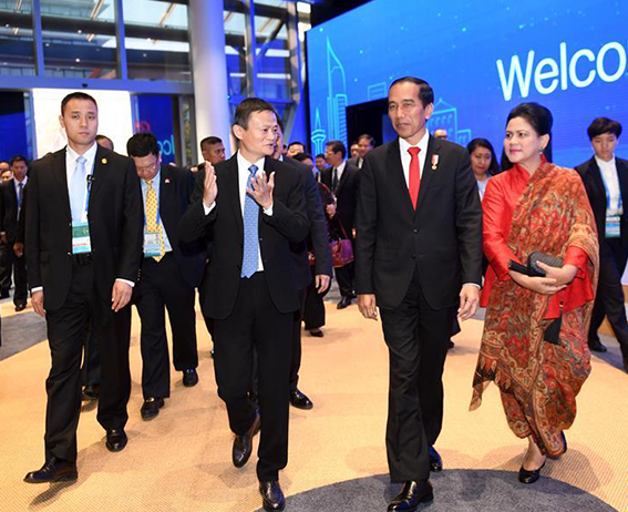 印度尼西亚总统佐科参观阿里巴巴集团总部参观 