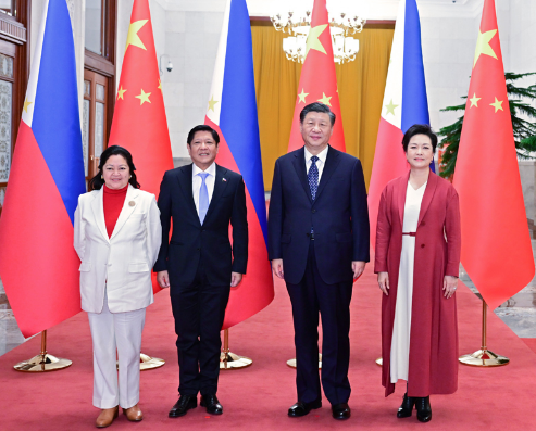 习近平在人民大会堂同菲律宾总统马科斯举行会谈