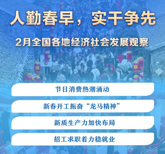 稳中求进每月看丨人勤春早，实干争先——2月全国各地经济社会发展观