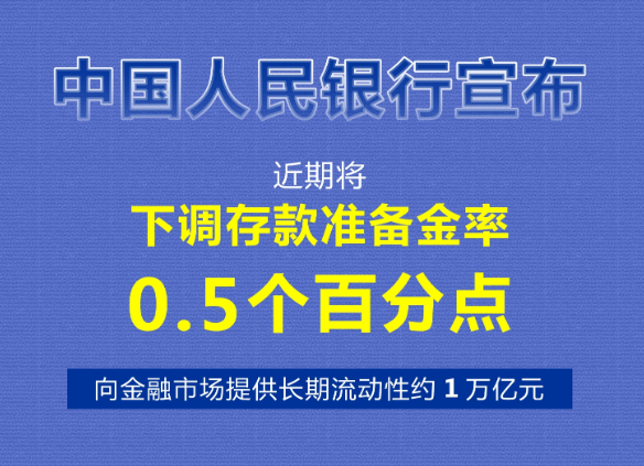 中国人民银行宣布降准0.5个百分点